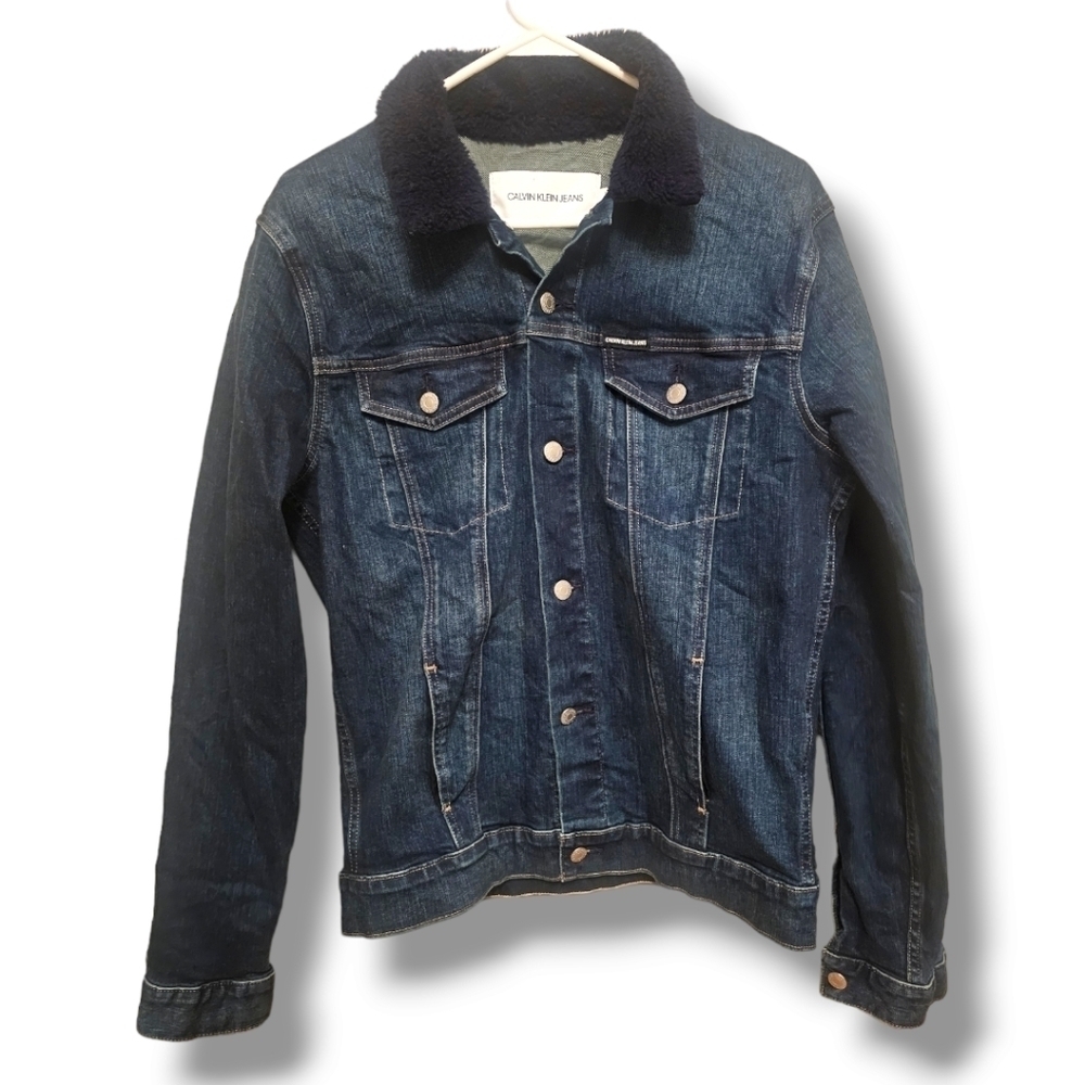Calvin Klein Sherpa Colar Denim Trucker Jacket
